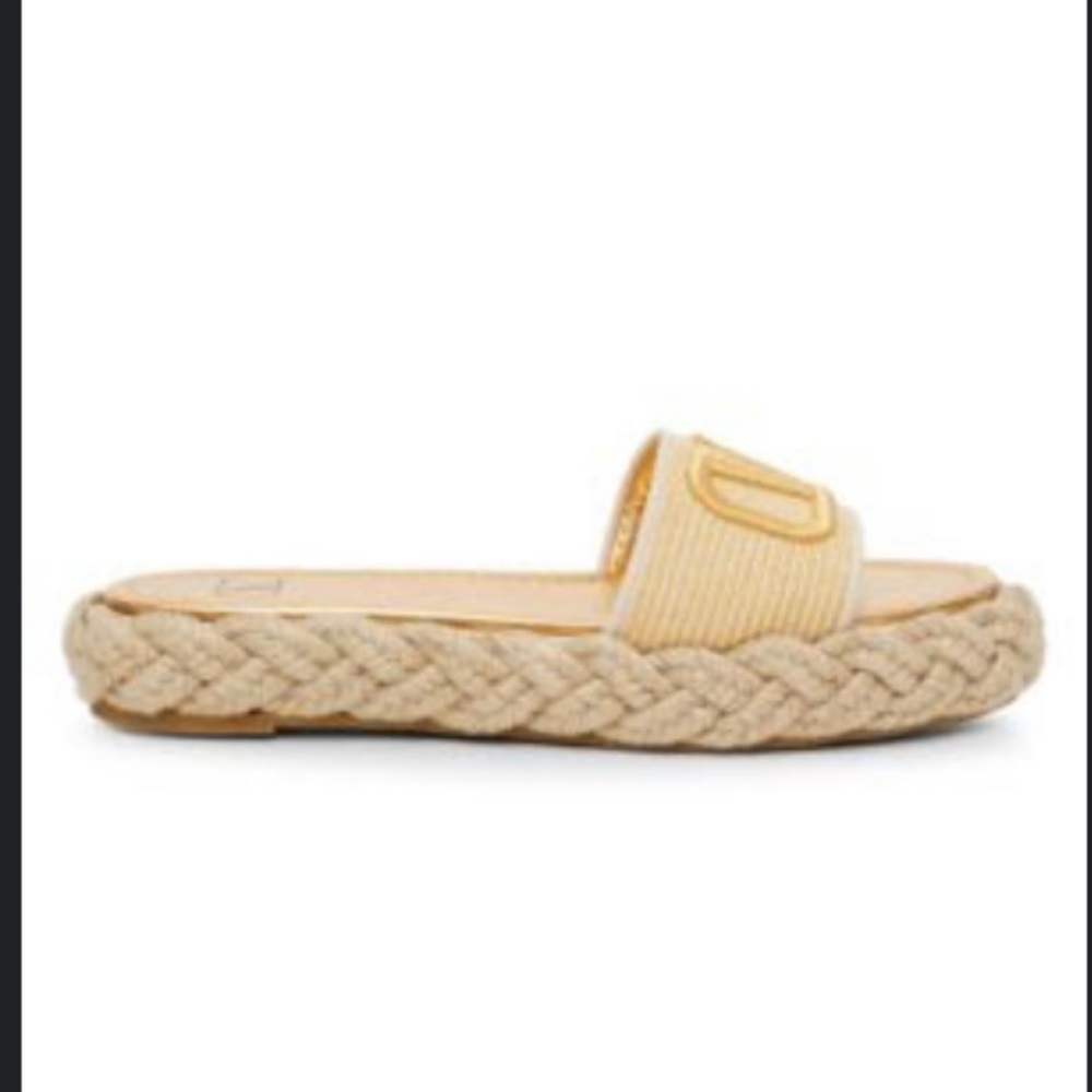 Valentino Garavani V Logo Flat Slide Sandals